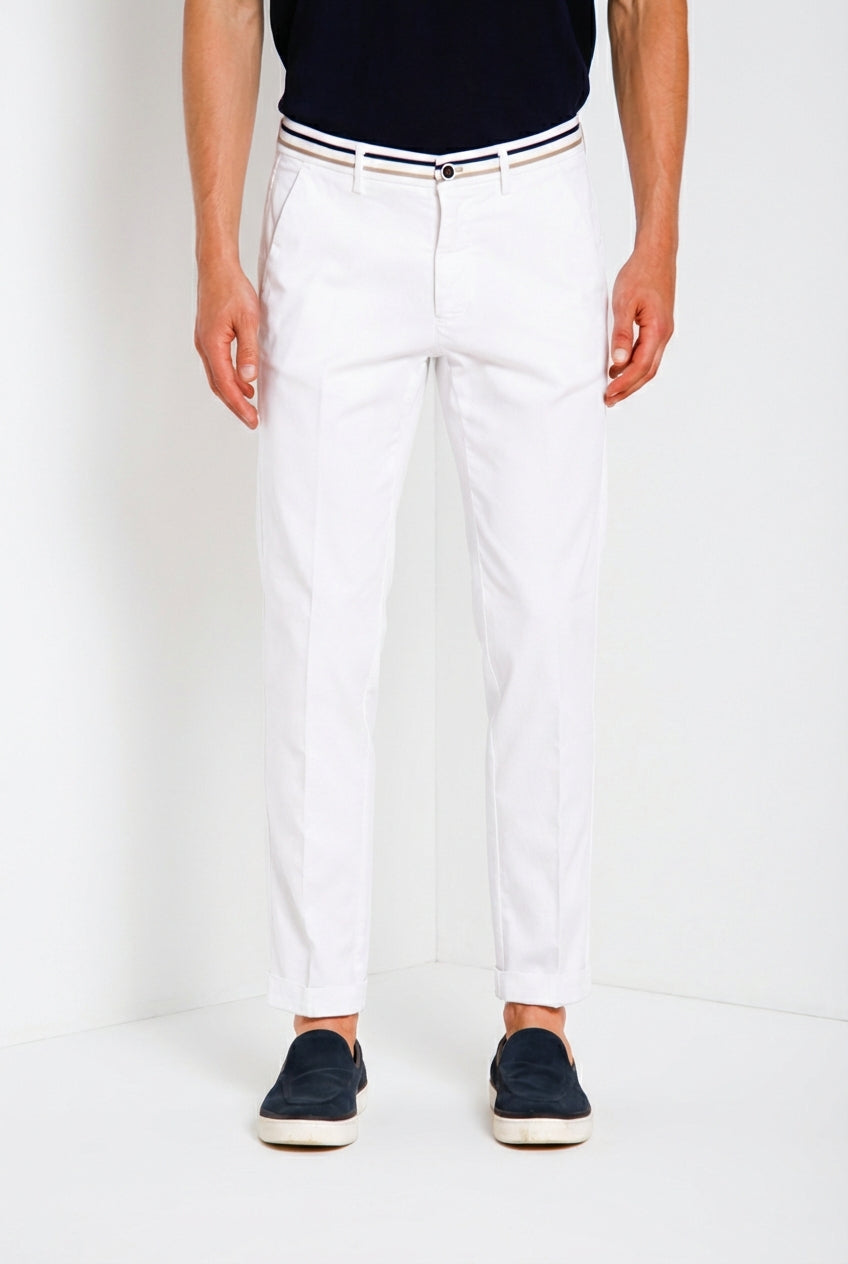 Torino Summer pantalone chino uomo in twill di cotone e lyocell slim fit