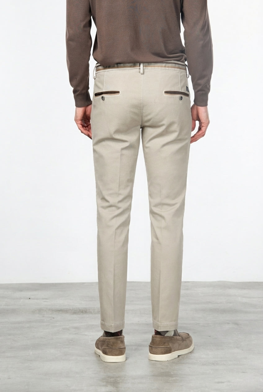 Torino Winter-Chino-Hose für Herren in Gabardine Stretch Slim Fit
