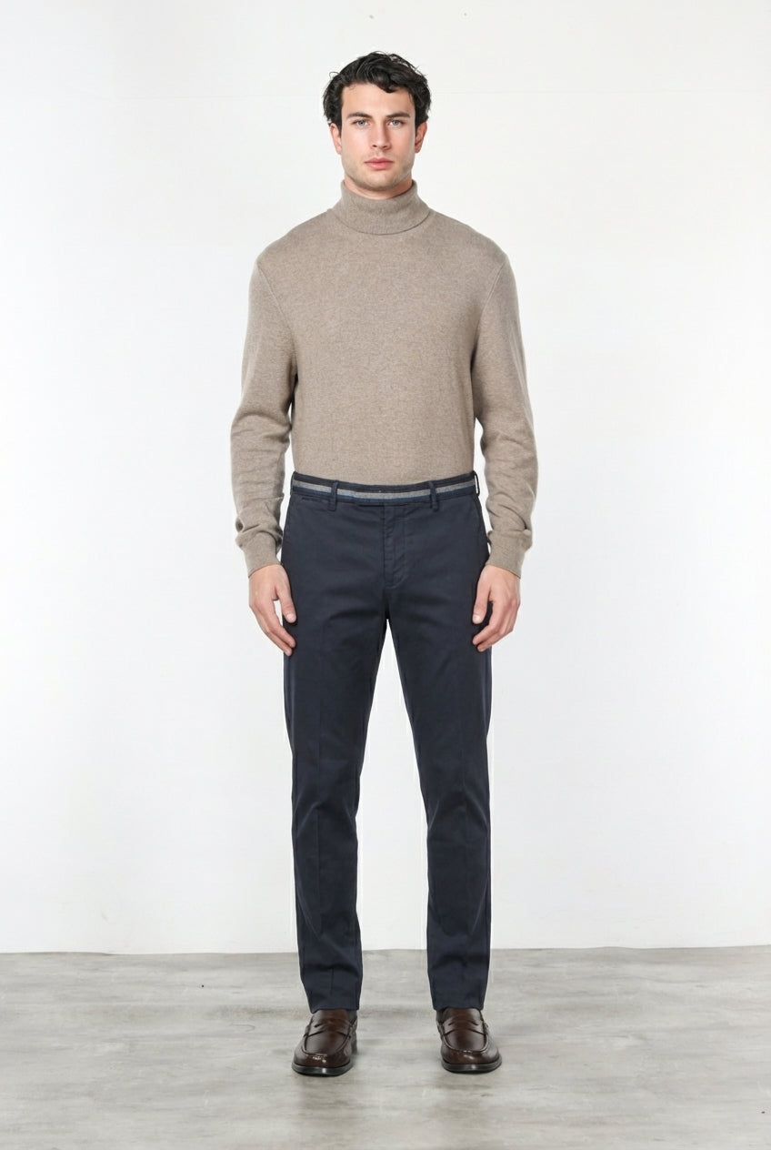 Torino Winter pantalone chino uomo in gabardina stretch slim fit