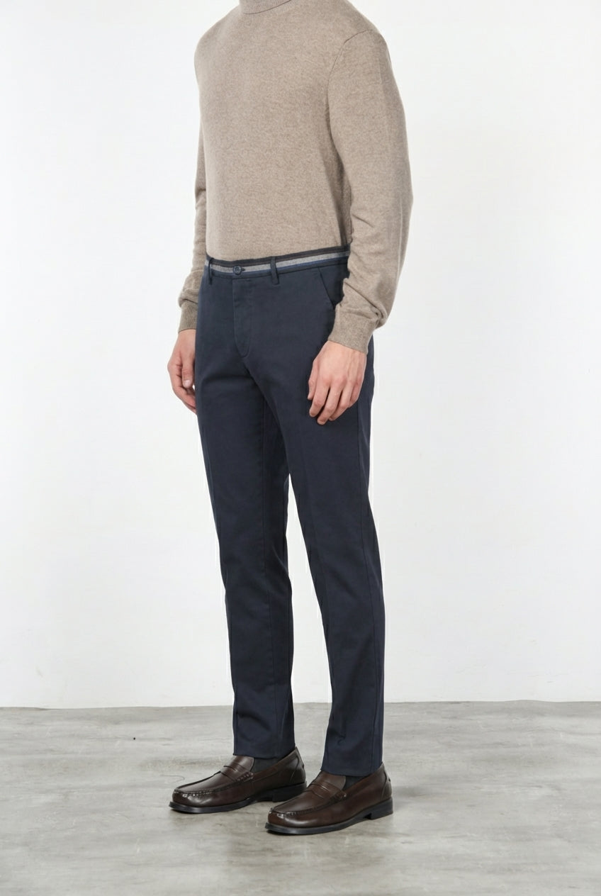Torino Winter pantalone chino uomo in gabardina stretch slim fit