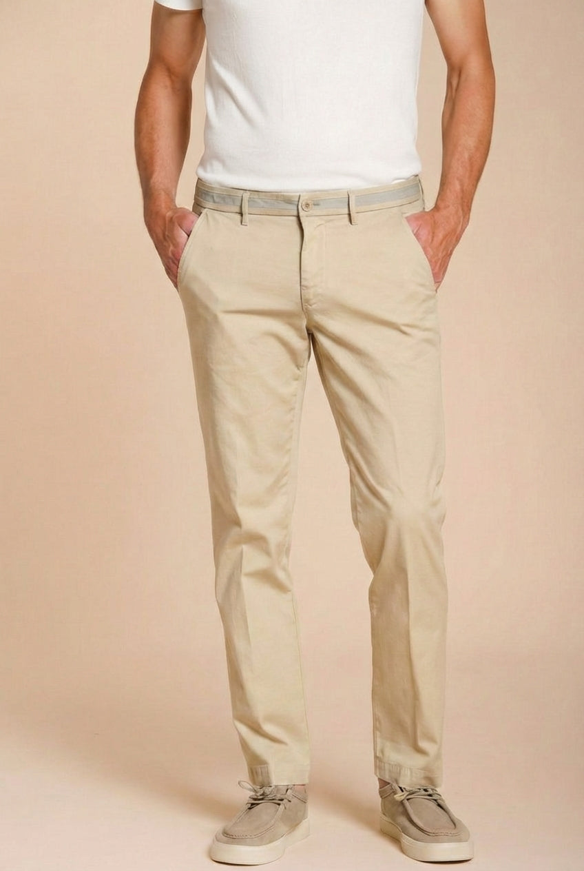 Torino University Herren Chino Hose aus Stretch-Satin slim fit