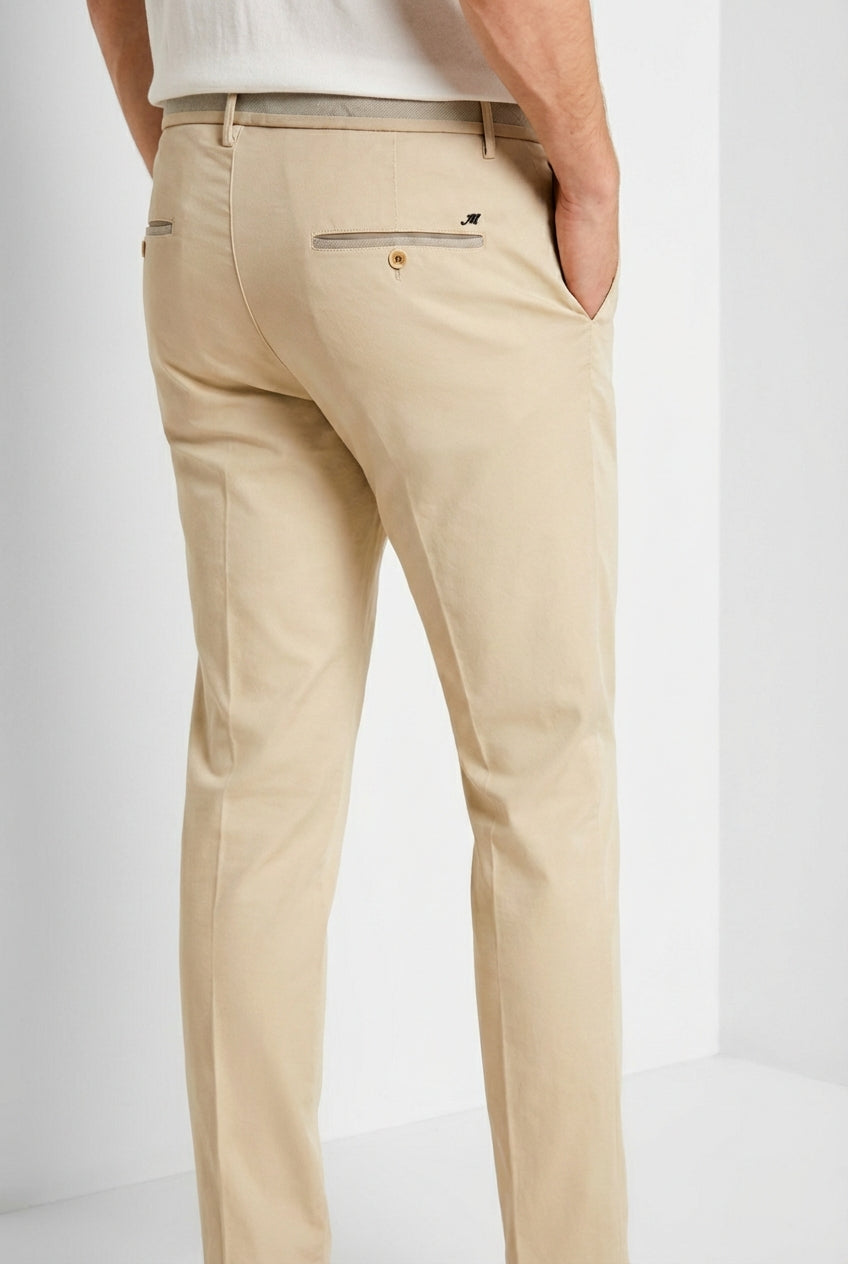 Torino University pantalone chino uomo in raso stretch slim fit