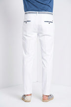 Torino Elegance pantalone chino uomo in tricotina fine di cotone e lyocell slim fit
