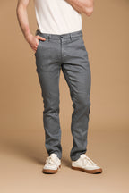 Torino Herren-Chinohose aus Baumwoll-Leinen-Twill Slim Fit
