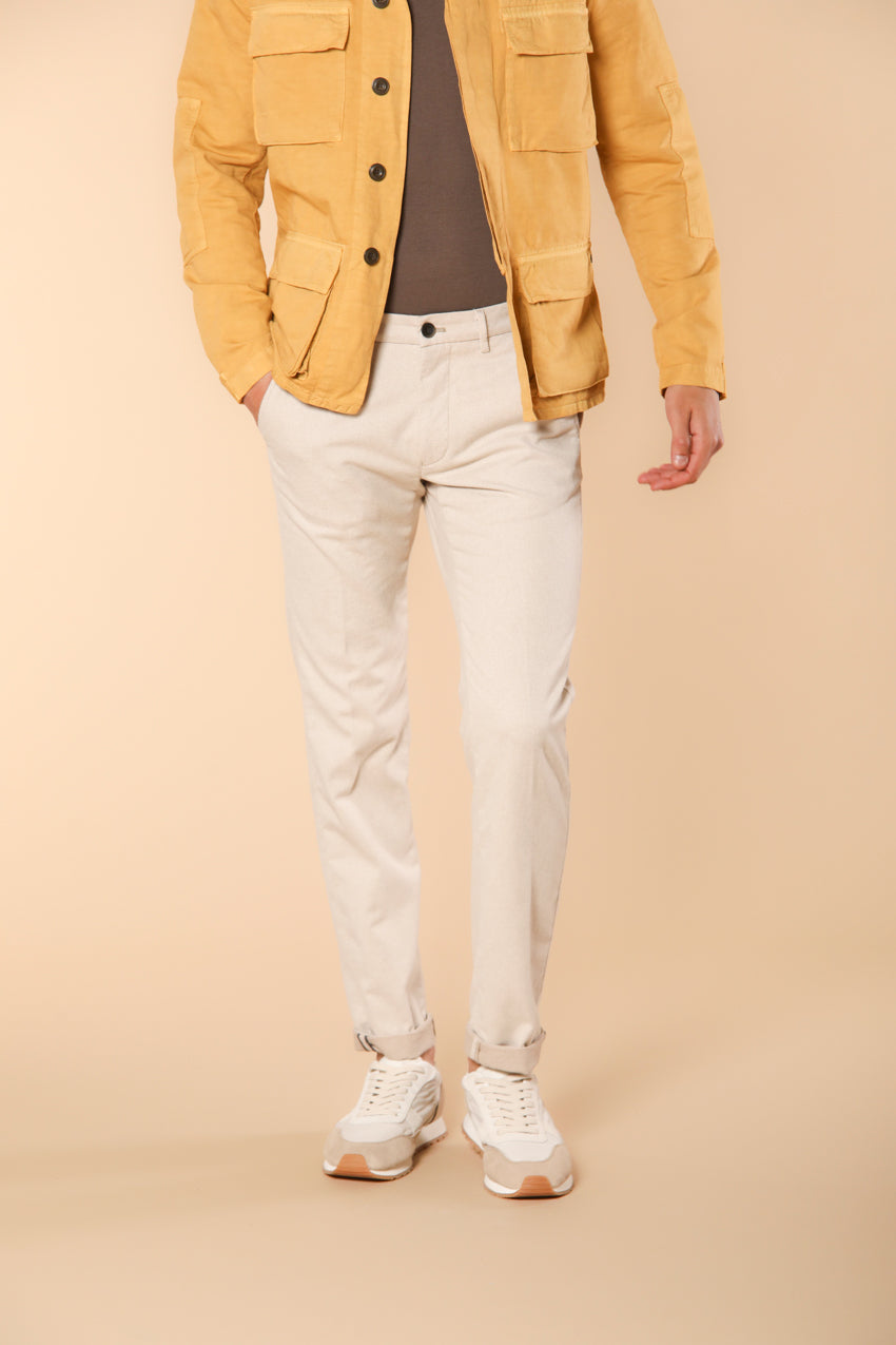 Torino Herren Chino Hose aus Baumwoll-Cover-Twisted-Faden Slim Fit