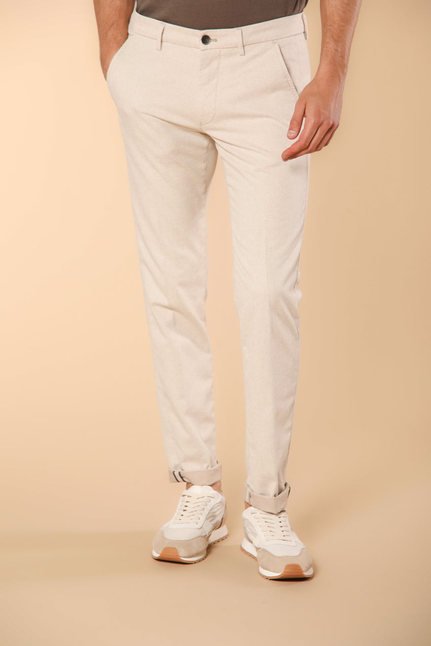 Torino Herren Chino Hose aus Baumwoll-Cover-Twisted-Faden Slim Fit