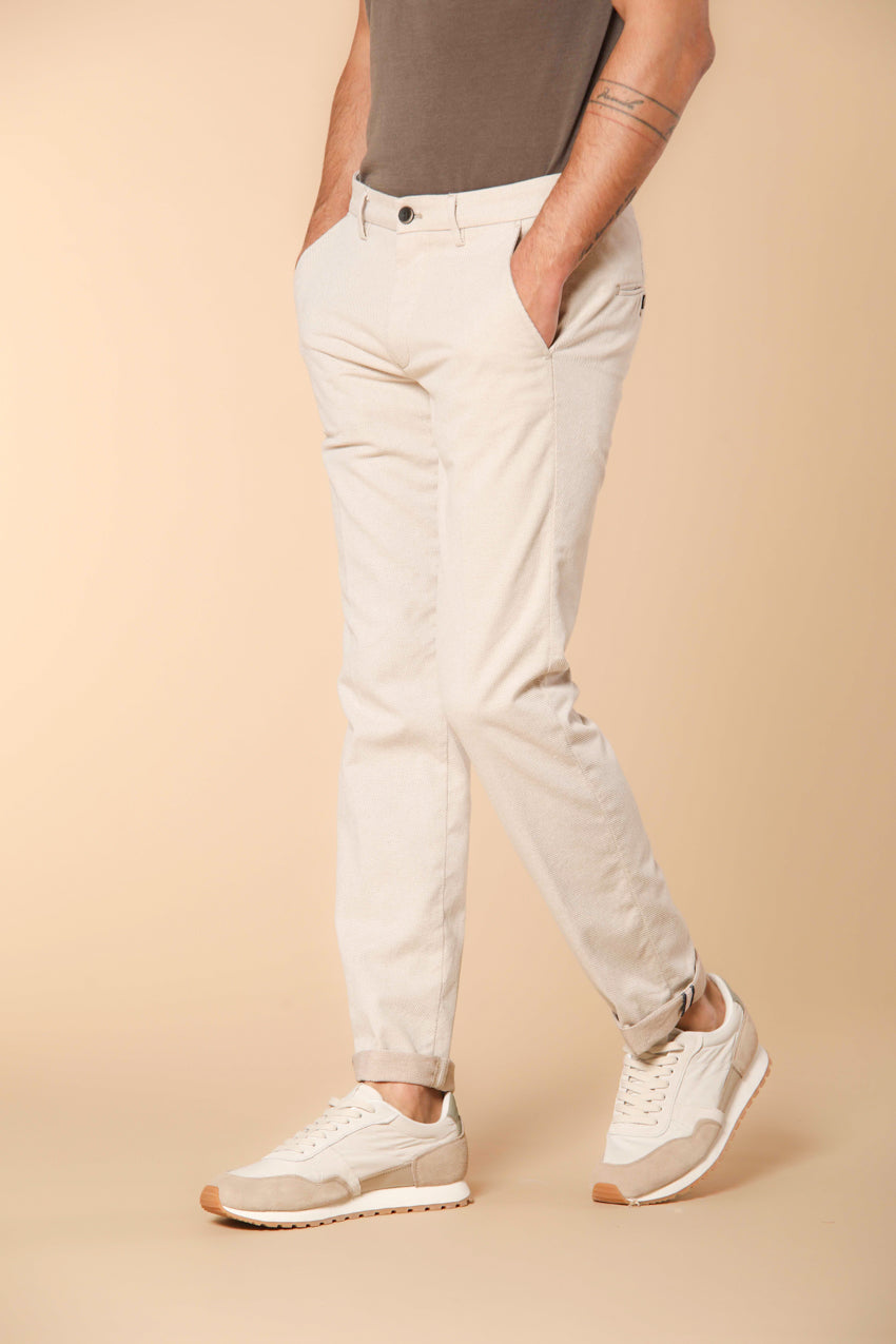 Torino Herren Chino Hose aus Baumwoll-Cover-Twisted-Faden Slim Fit