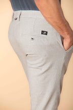 Milano Herren Chino-Hose aus gemustertem Baumwollmouliné mit Mikromuster Extra Slim Fit