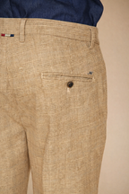 Torino Herren Chinohose Glencheck-Muster mit dunklem Garn slim fit