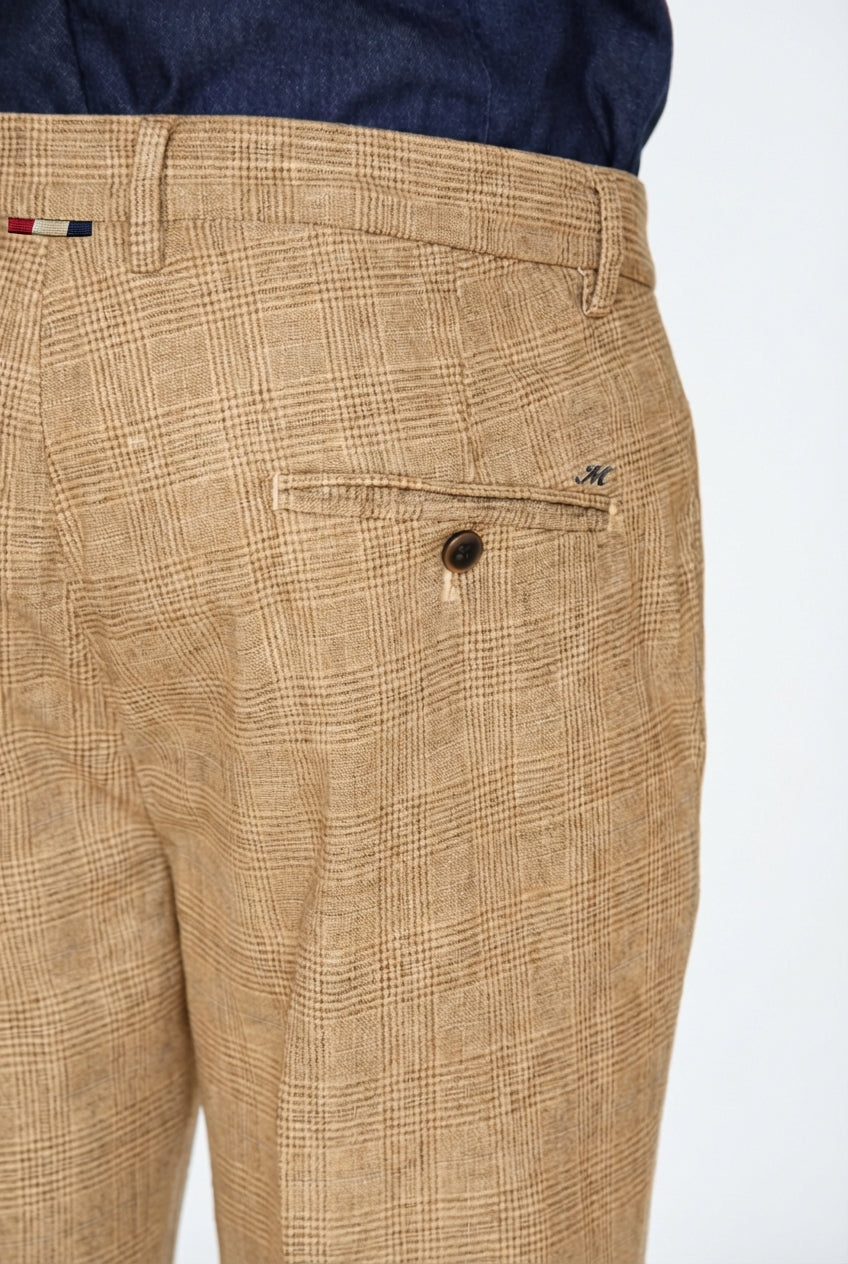 Torino pantalone chino uomo stampa galles con filato moro slim fit