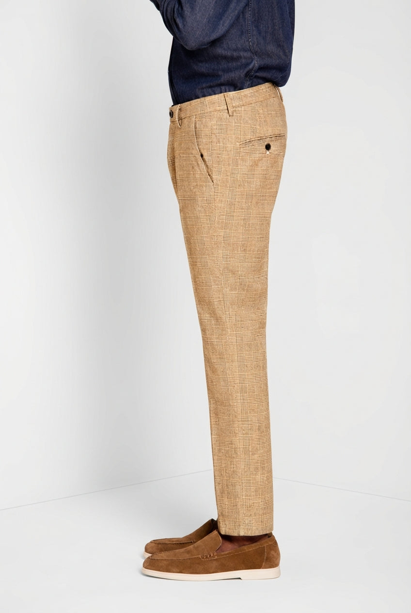 Torino pantalone chino uomo stampa galles con filato moro slim fit