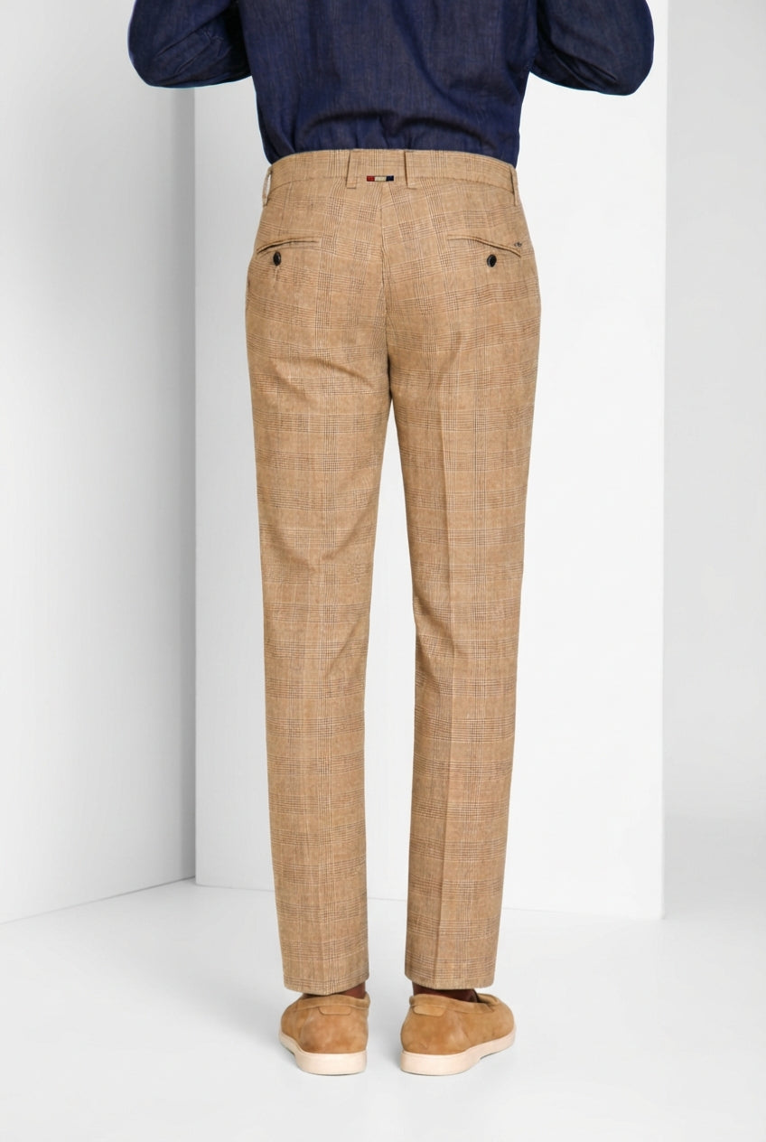 Torino pantalone chino uomo stampa galles con filato moro slim fit