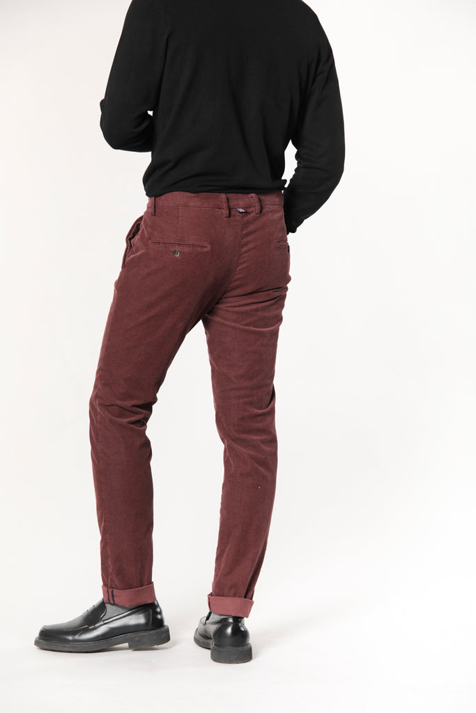 Torino Style Herren Chino Hose aus 1500-Streifen-Samt Slim Fit