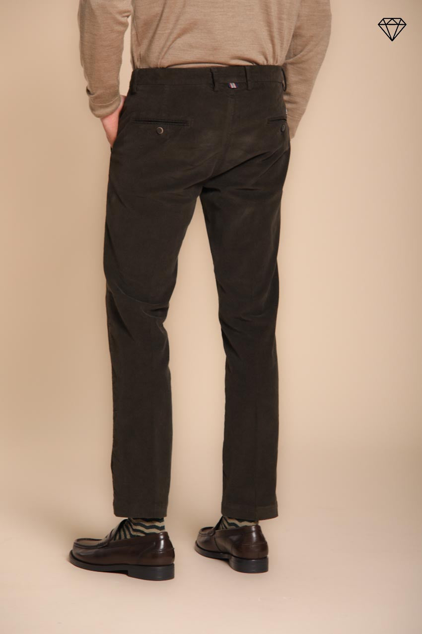 Torino pantalone chino uomo in velluto 1500 righe slim fit  ①