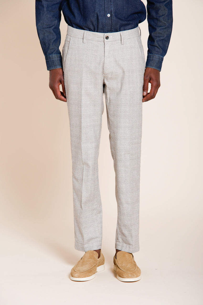 Torino Hose Chino Herren Glencheck-Muster mit dunklem Garn slim fit