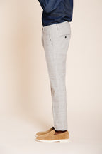 Torino Hose Chino Herren Glencheck-Muster mit dunklem Garn slim fit