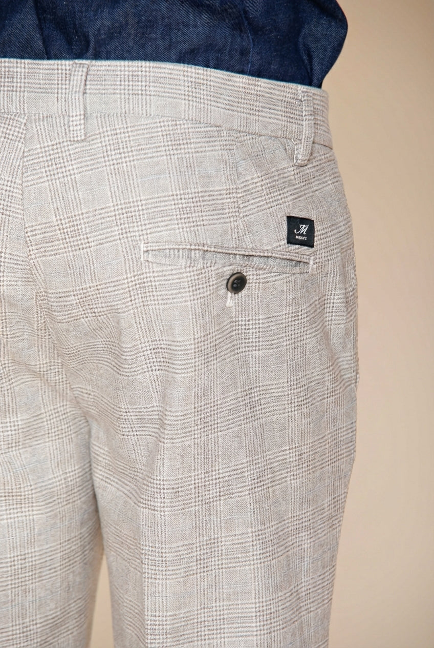 Torino Herren Chinohose Glencheck-Muster mit dunklem Garn slim fit