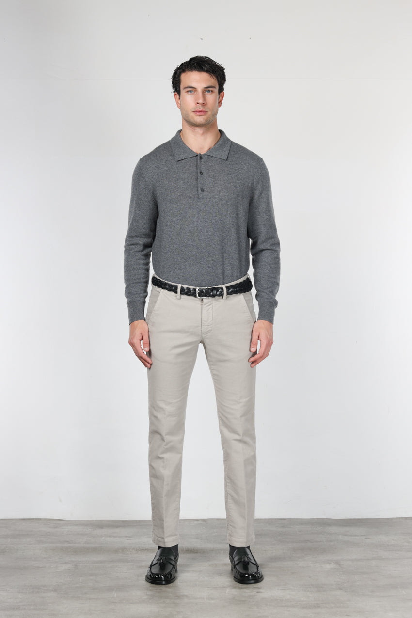 Torino pantalone chino uomo in velluto 1000 righe slim fit ①