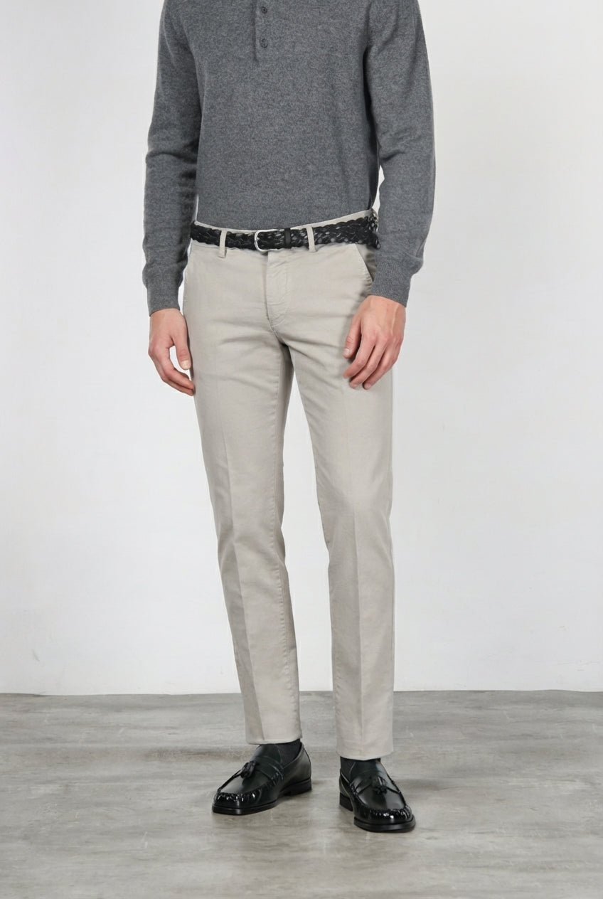 Torino pantalone chino uomo in velluto 1000 righe slim fit ①