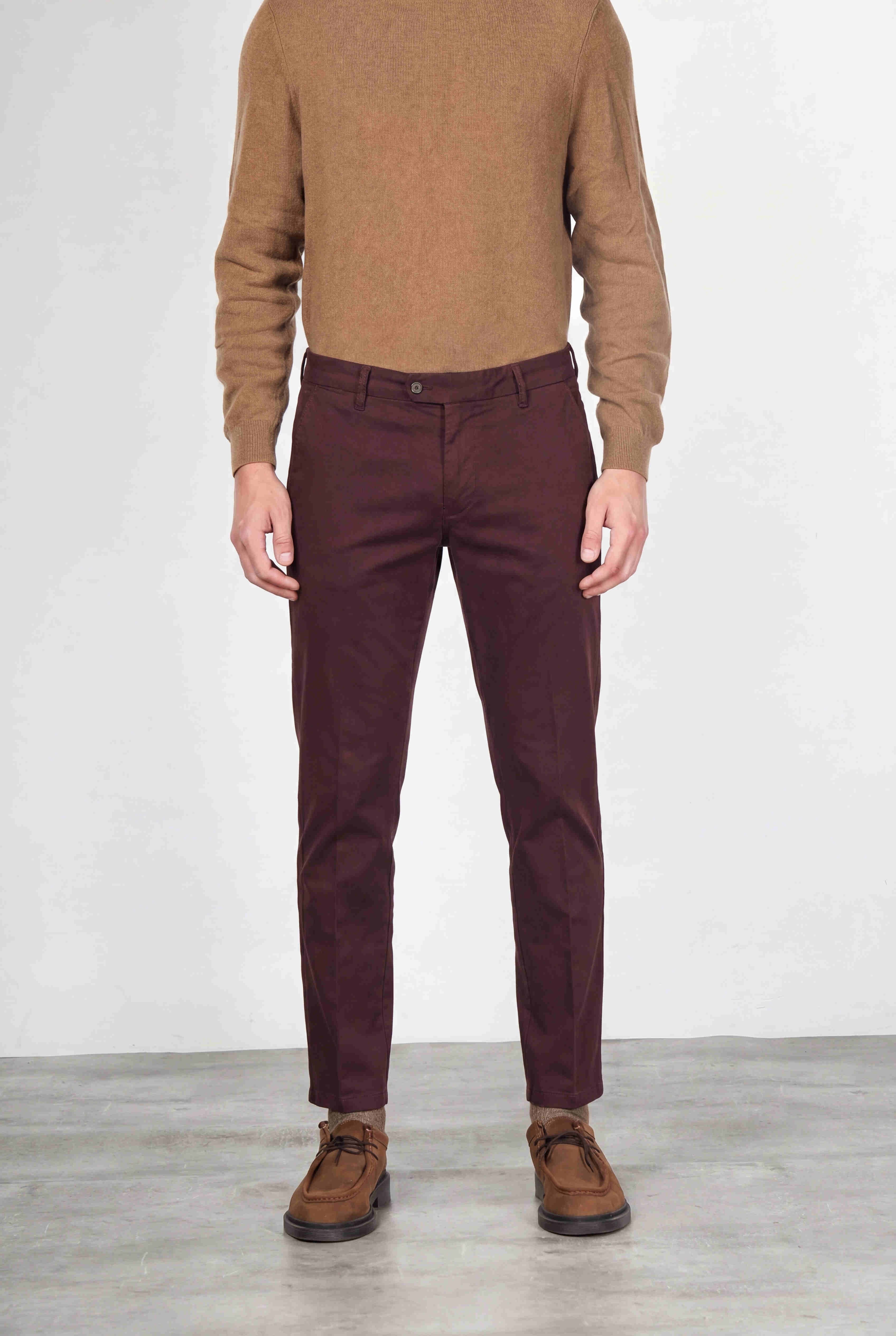 Torino Flex pantalone chino uomo in raso slim fit ①