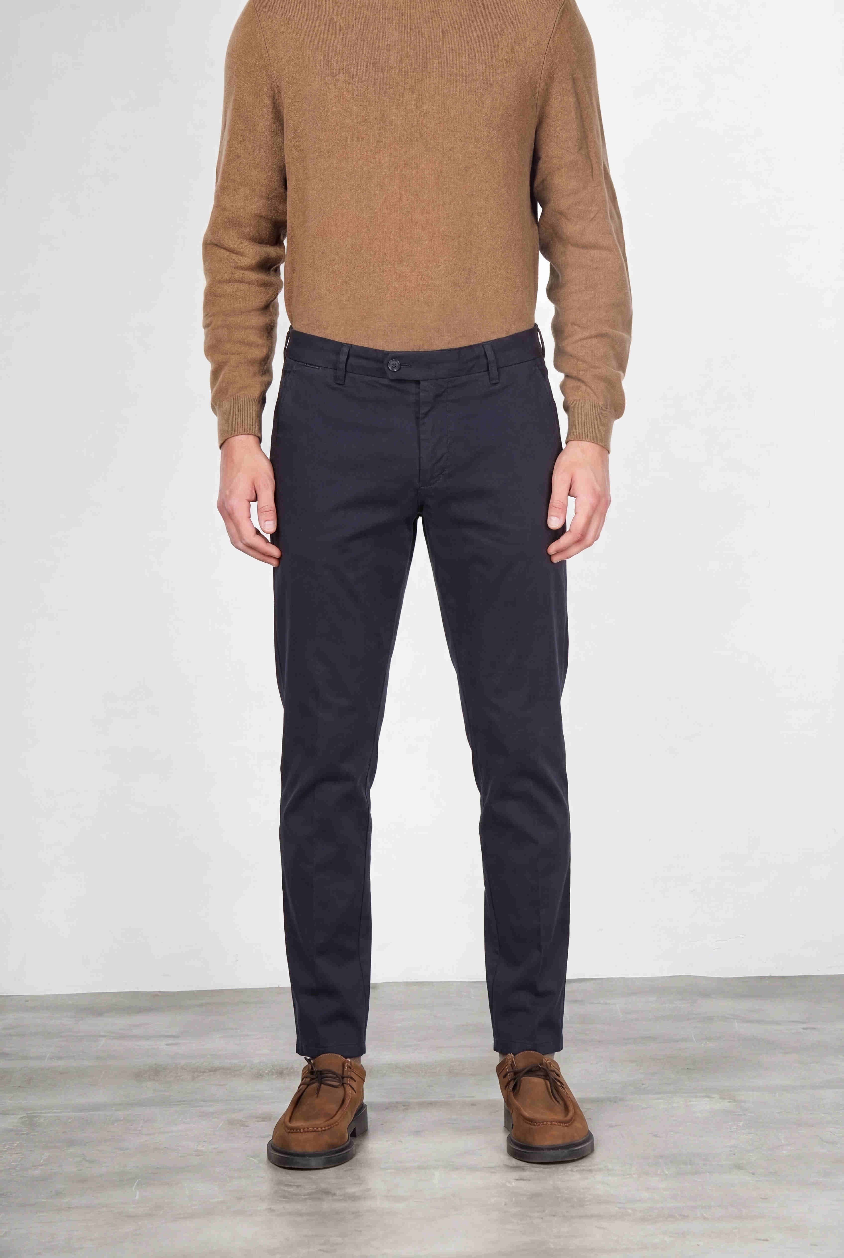 Torino Flex pantalone chino uomo in raso slim fit ①