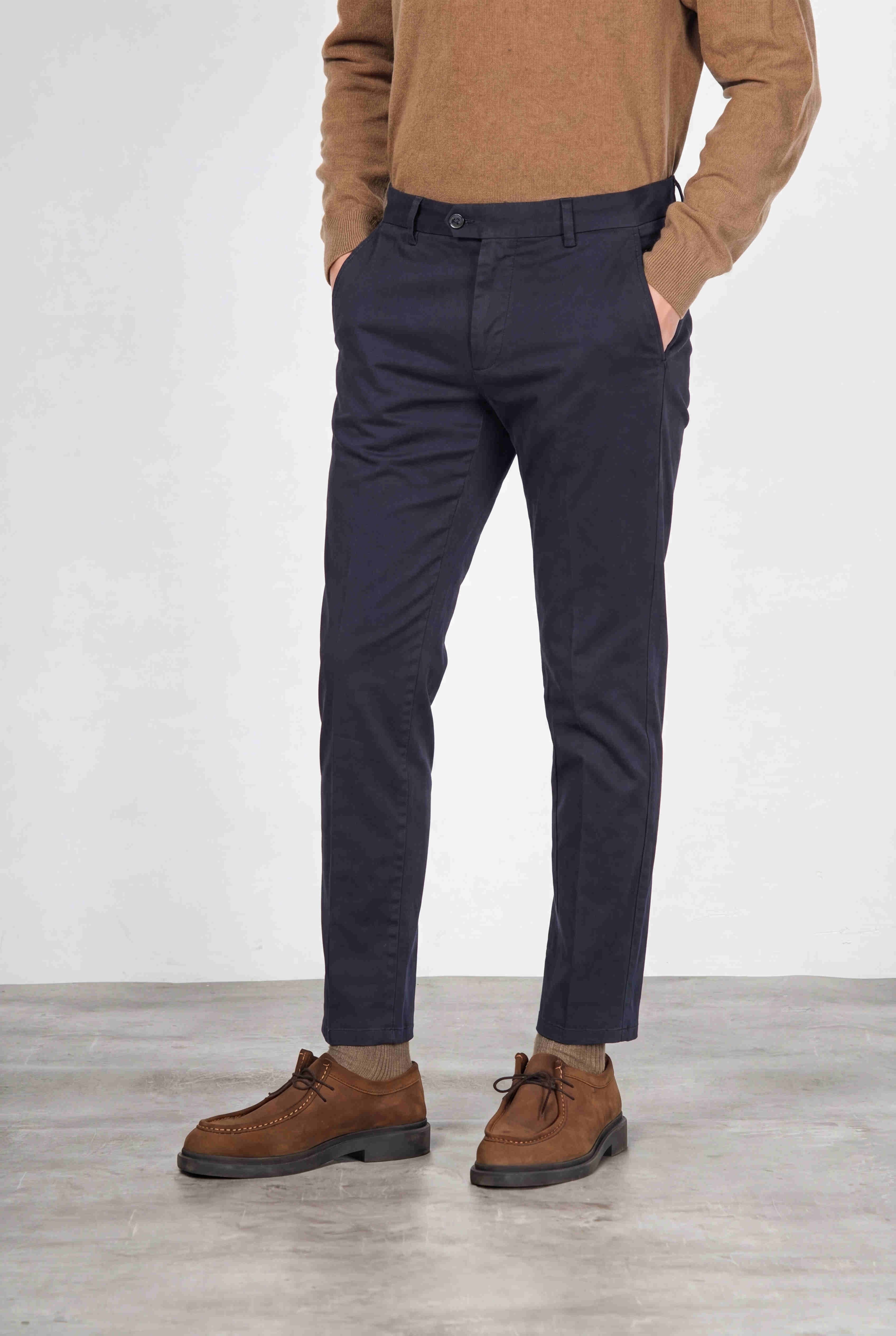 Torino Flex pantalone chino uomo in raso slim fit ①