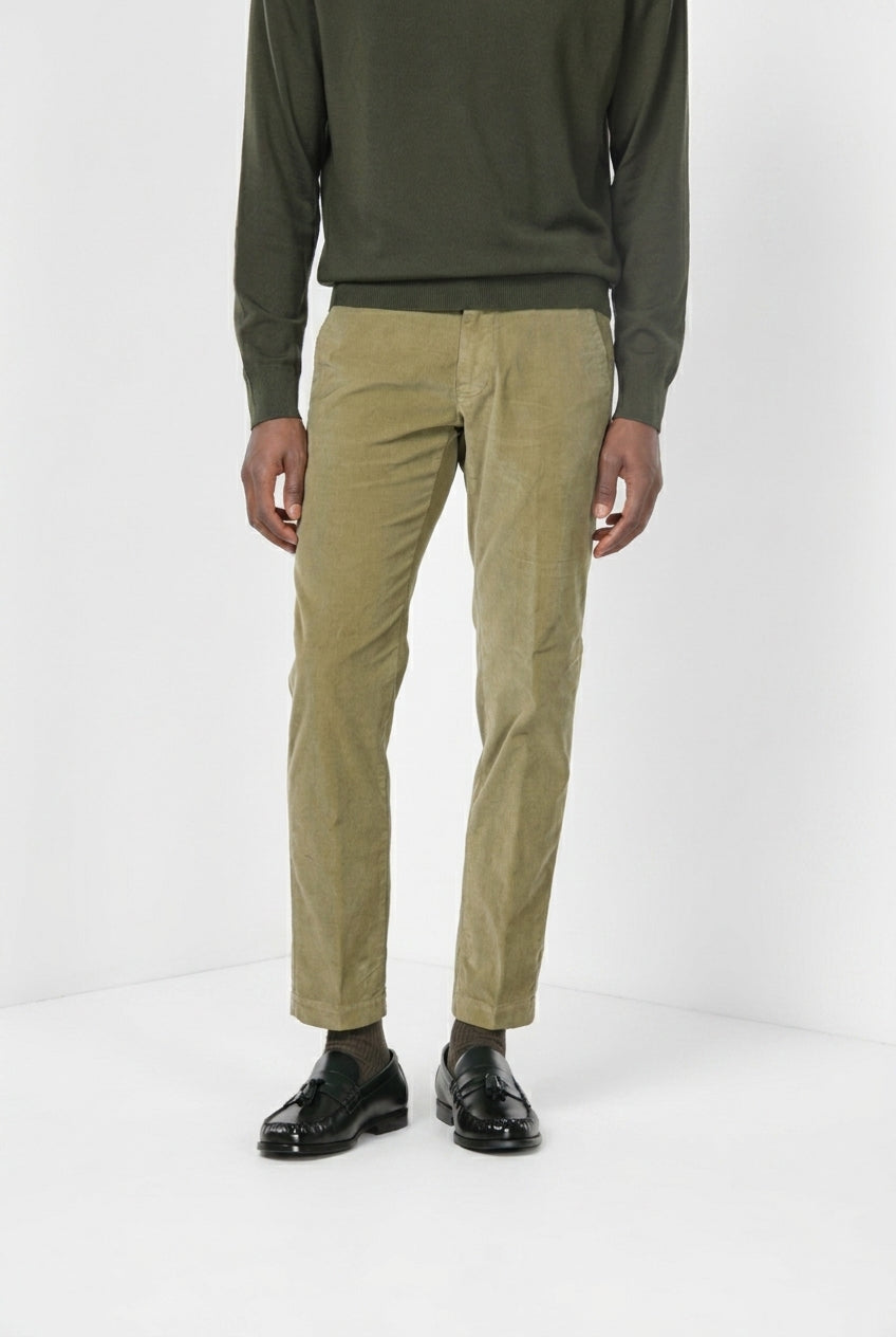 Torino pantalone chino uomo in velluto 1000 righe slim fit ①
