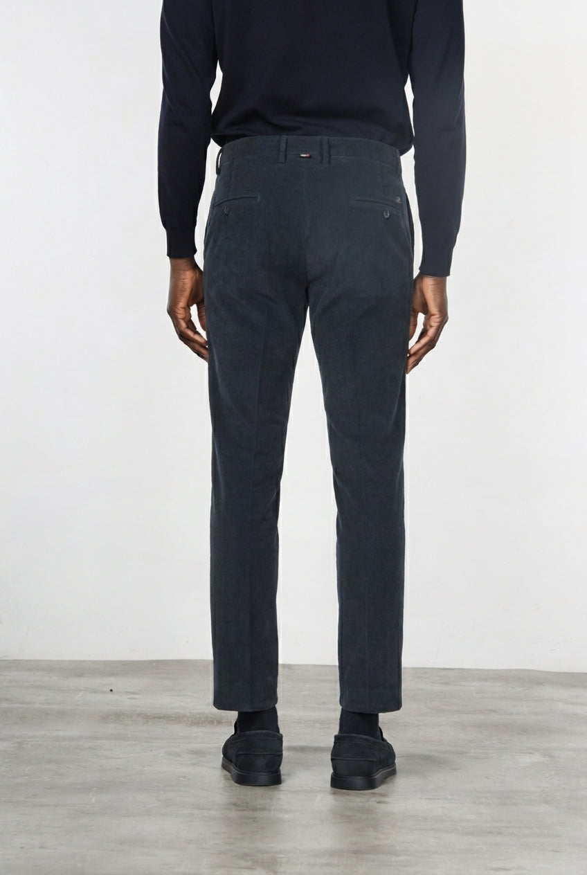 Torino pantalone chino uomo in velluto 1000 righe slim fit ①