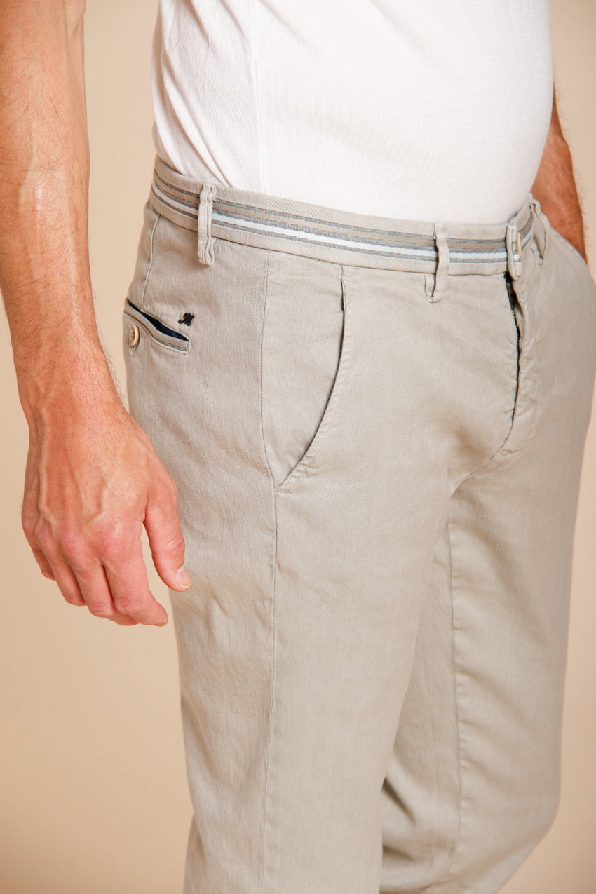 Torino Oxford Hose Chino Herren aus Twill aus Leinen und Baumwolle slim fit