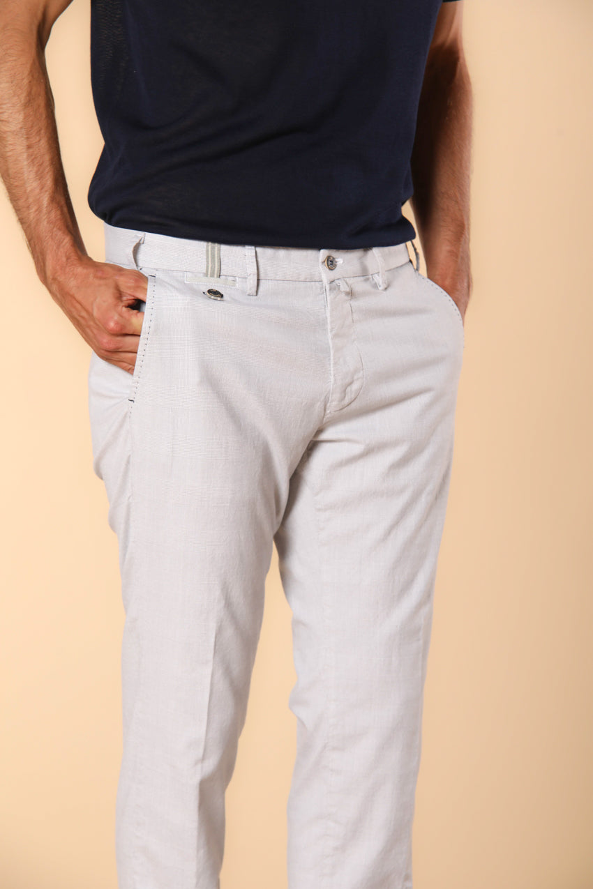 Torino Prestige Herren Chino Hose aus Baumwolle und Lyocell mit Galles Mouliné Druck Slim Fit