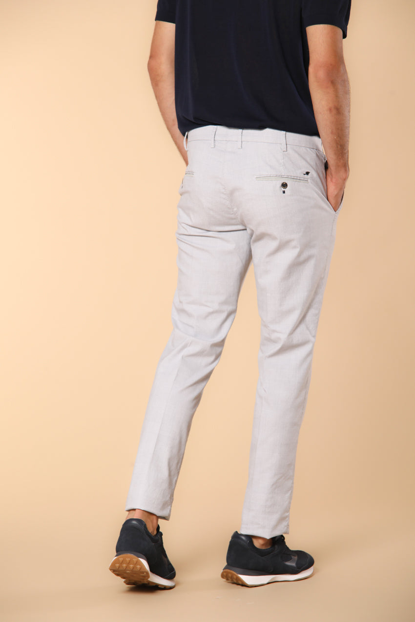 Torino Prestige Herren Chino Hose aus Baumwolle und Lyocell mit Galles Mouliné Druck Slim Fit