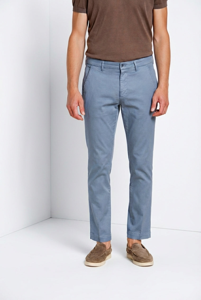Torino Flex pantalone chino uomo in gabardina stretch slim fit ①
