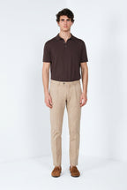 Torino 1 Pinces Flex pantalone chino uomo in gabardina super stretch slim fit