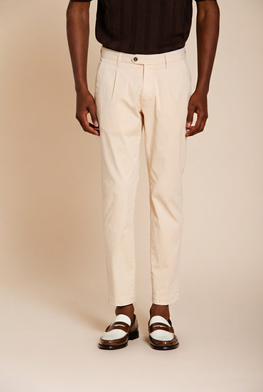 Torino 1 Pinces Flex Hose Chino Herren aus Super Stretch Gabardine slim fit