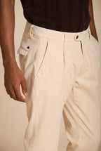 Torino 1 Pinces Flex Hose Chino Herren aus Super Stretch Gabardine slim fit