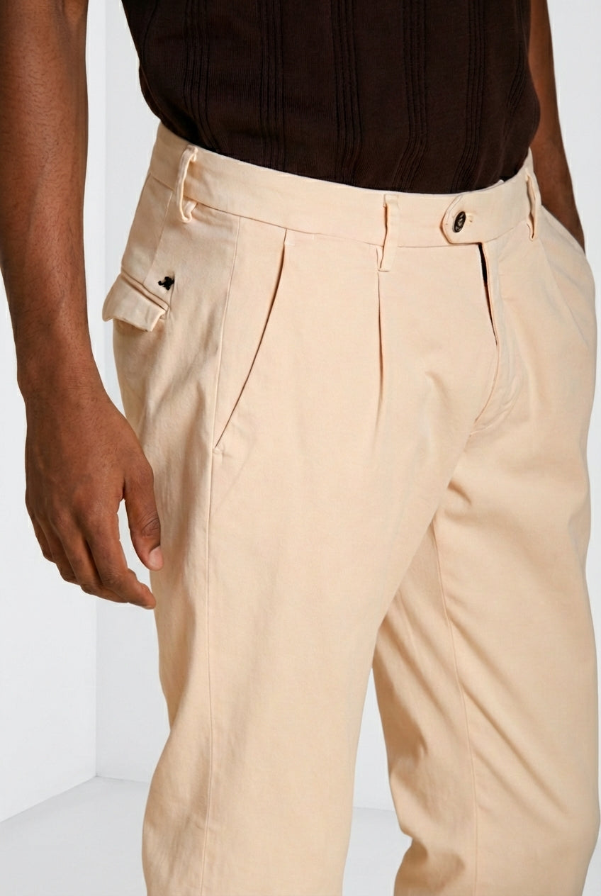 Torino 1 Pinces Flex pantalone chino uomo in gabardina super stretch slim fit