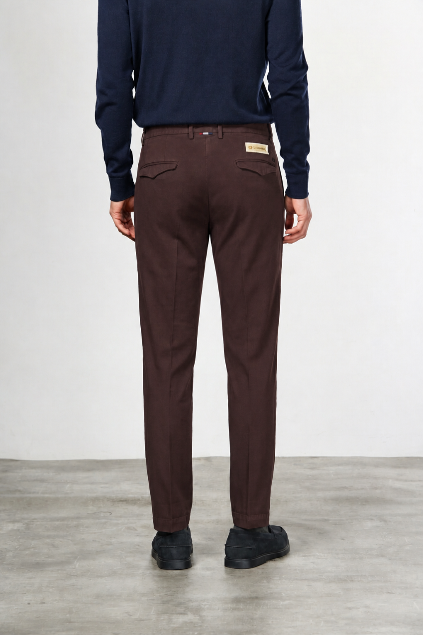 Torino 1 Pinces Flex Chinohose für Herren aus Baumwoll- und Cashmere-Twill mit slim fit