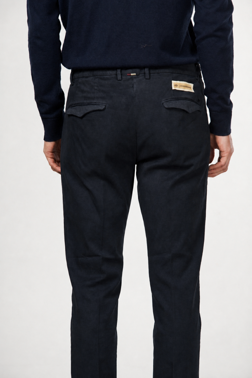 Torino 1 Pinces Flex Chinohose für Herren aus Baumwoll- und Cashmere-Twill mit slim fit