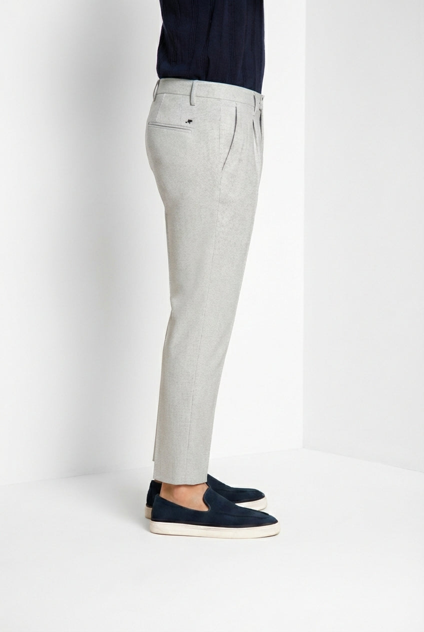 Torino City 1 Pinces Hose Chino Herren in Mikromuster Hahnentritt garngefärbt slim fit