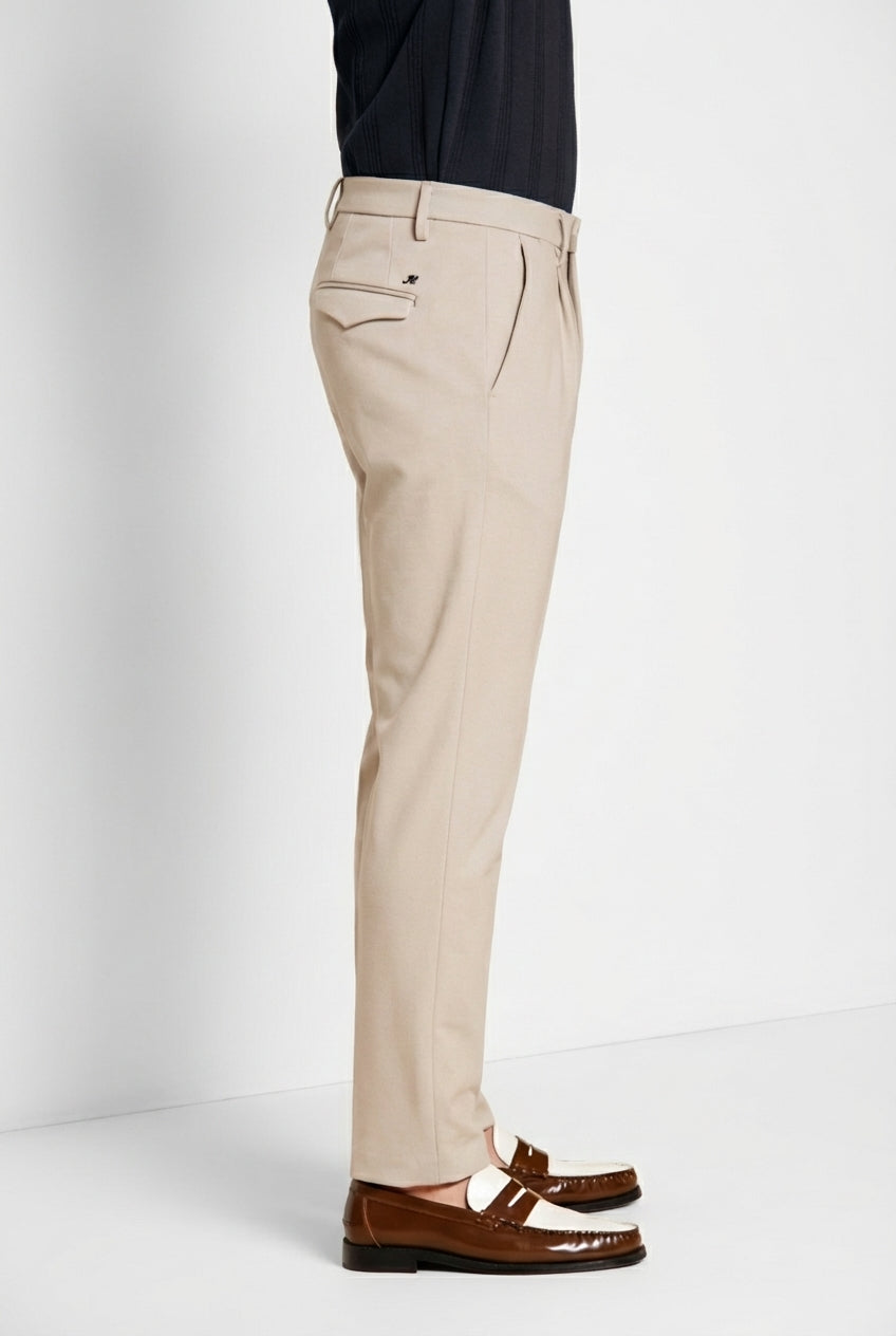 Torino City 1 Pinces pantalone chino uomo in jersey slim fit