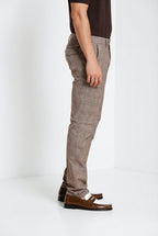 Torino City Hose Chino Herren Glencheck-Muster slim fit
