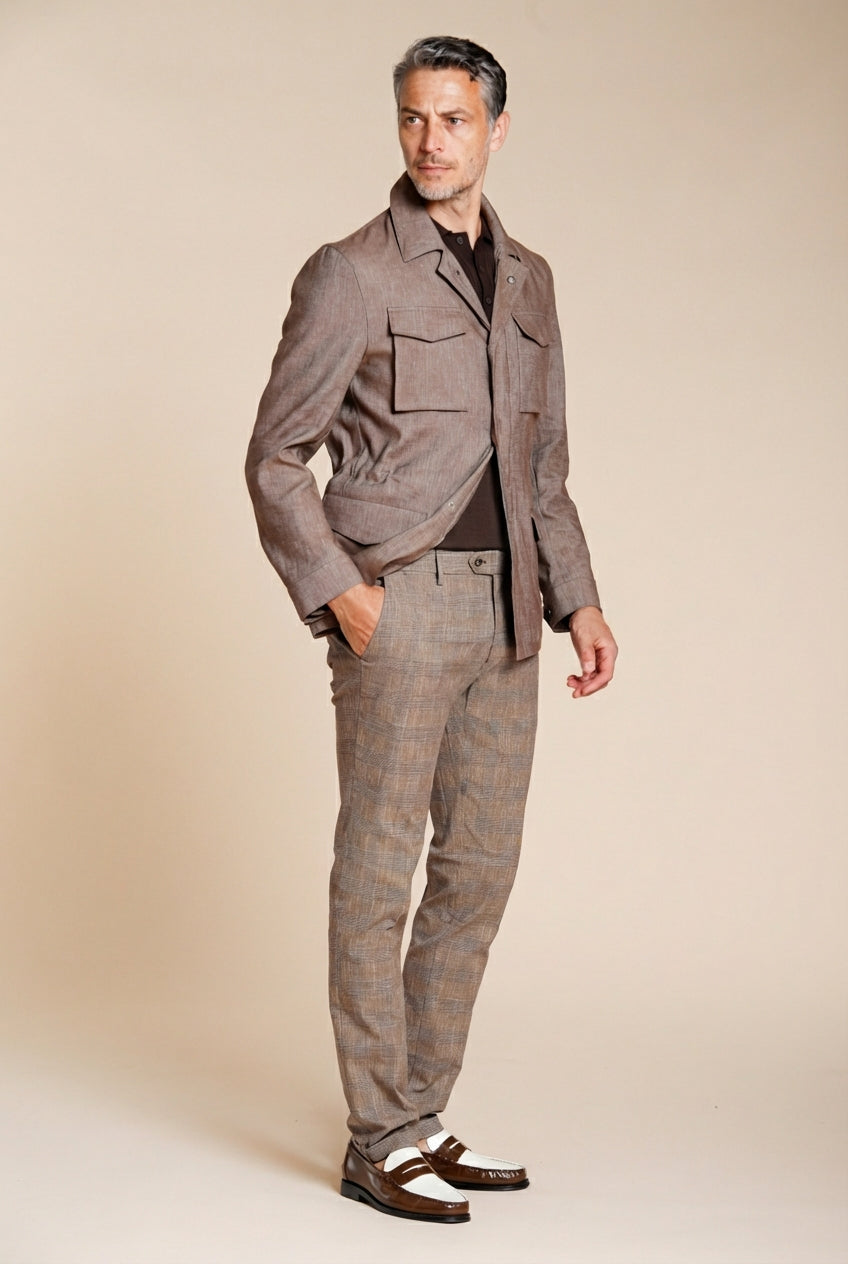 Torino City pantalone chino uomo stampa galles slim fit