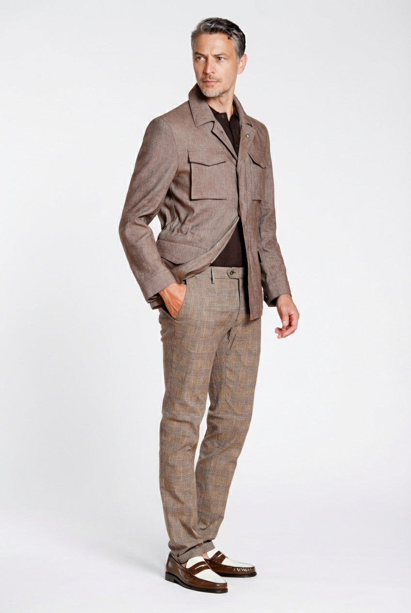 Torino City pantalone chino uomo stampa galles slim fit