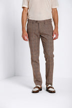 Torino City Hose Chino Herren Glencheck-Muster slim fit