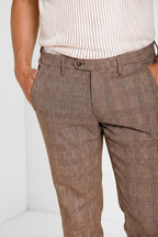 Torino City Hose Chino Herren Glencheck-Muster slim fit