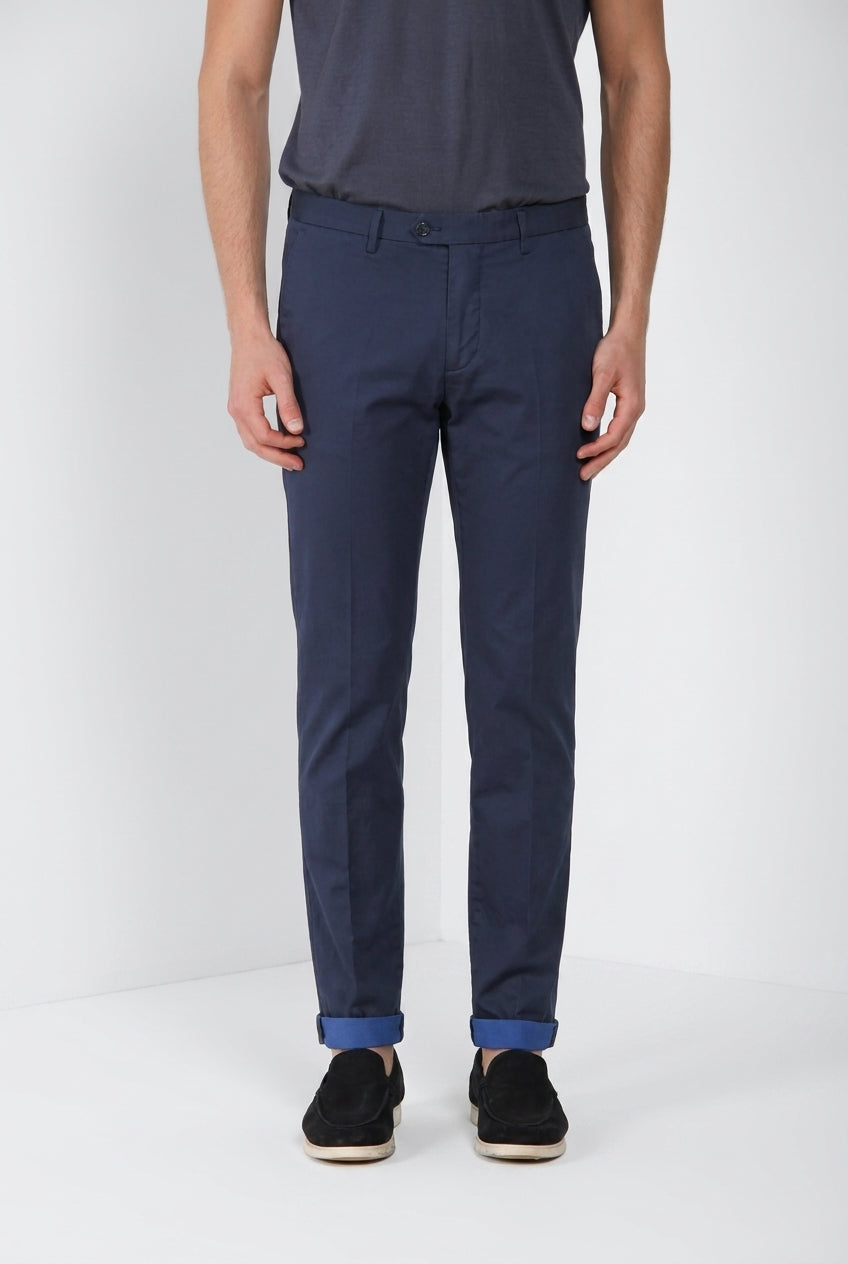 Torino City Travel Hose Chino Herren aus technischem Stretch-Satin slim fit