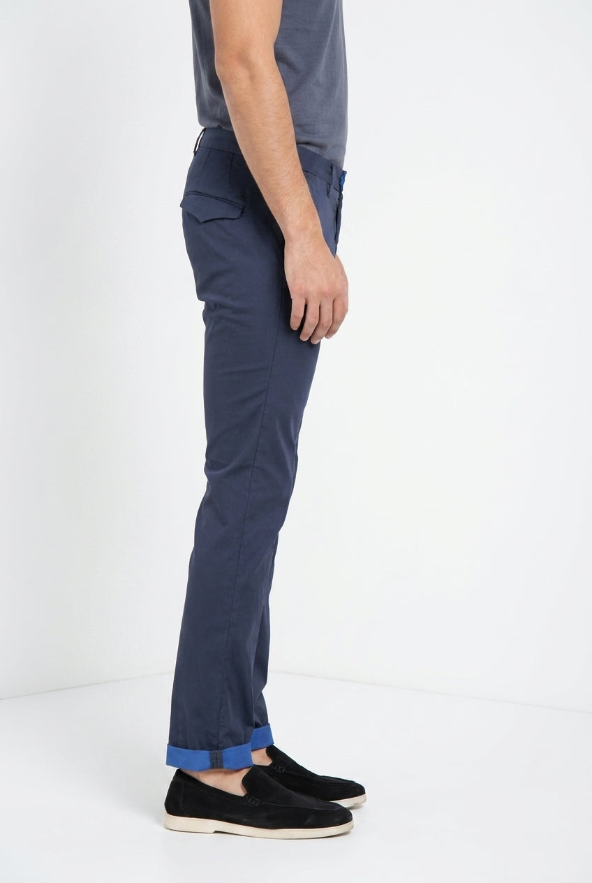 Torino City Travel Hose Chino Herren aus technischem Stretch-Satin slim fit