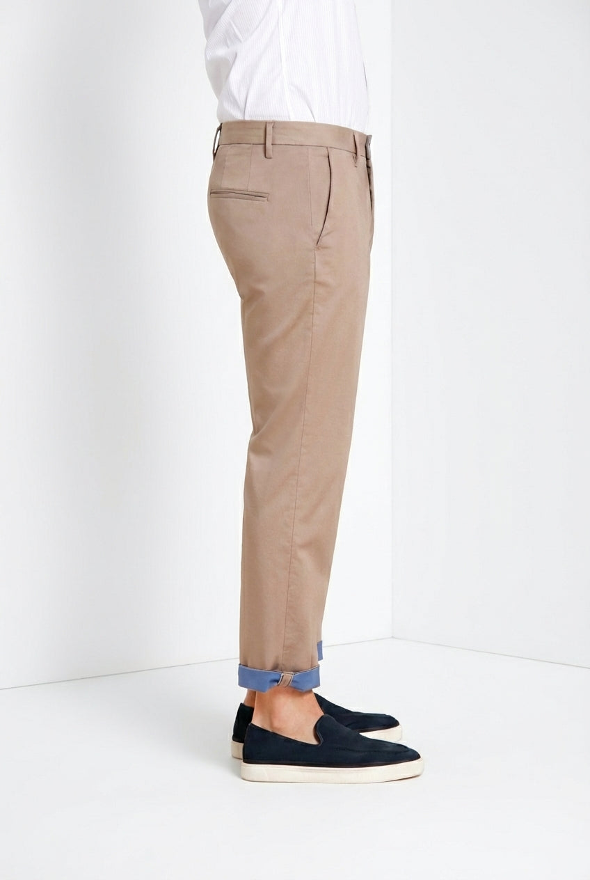 Torino City Travel Hose Chino Herren aus technischem Stretch-Satin slim fit