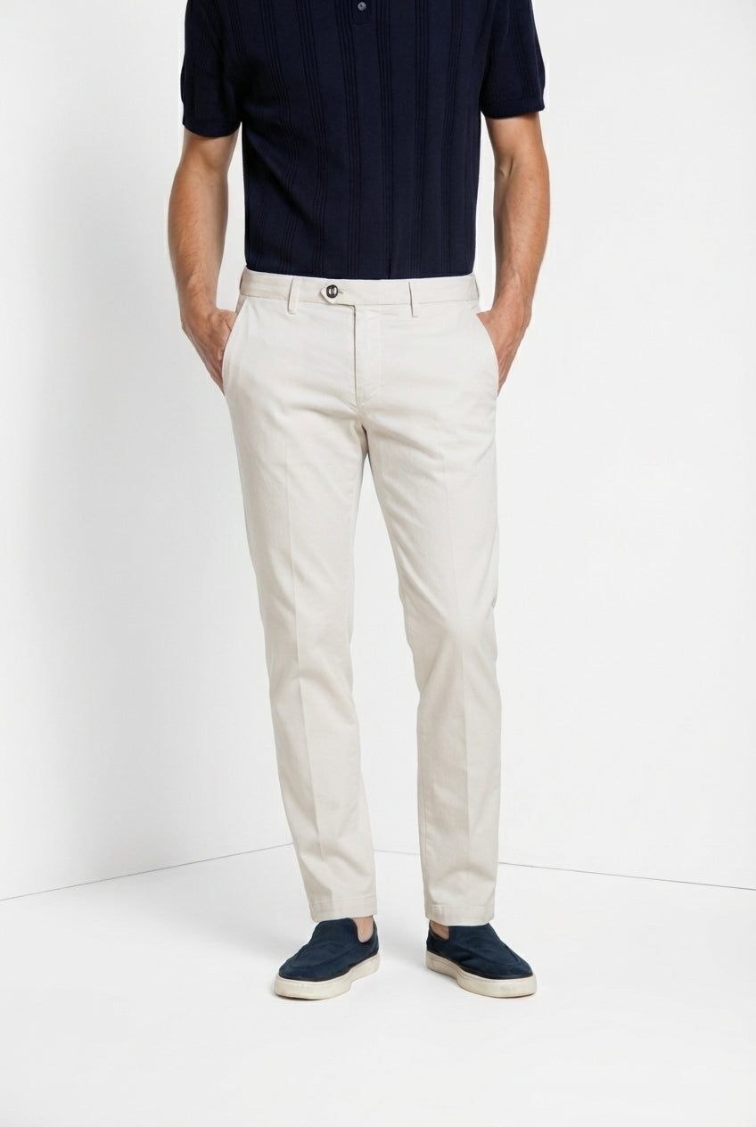 Torino City Hose Chino Herren aus Satin aus Baumwolle und Seide slim fit