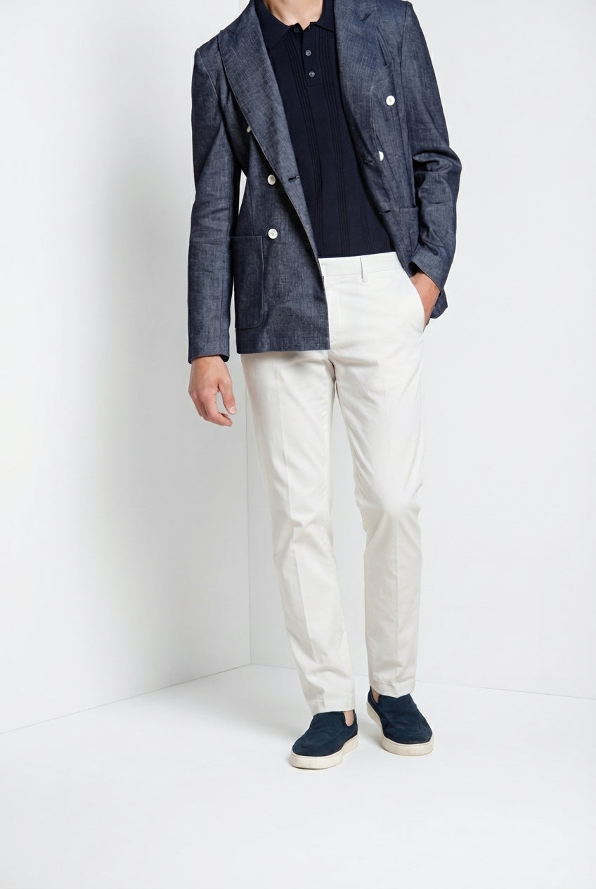 Torino City Hose Chino Herren aus Satin aus Baumwolle und Seide slim fit